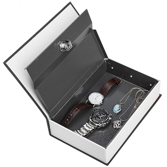 Book Style Jewellery Money Safe Cash Box Locker