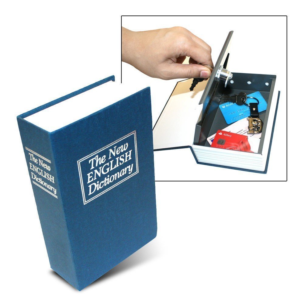 Book Style Jewellery Money Safe Cash Box Locker