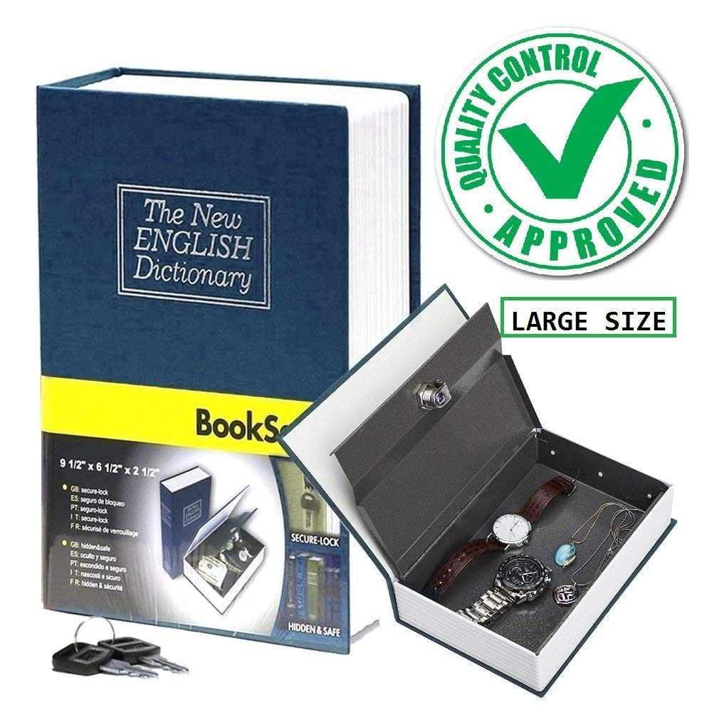 Book Style Jewellery Money Safe Cash Box Locker