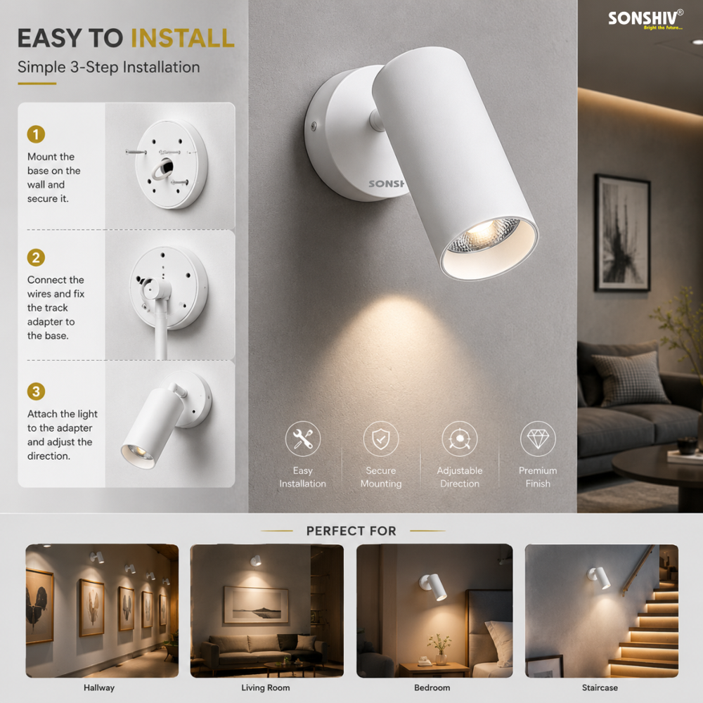White Body Track Light