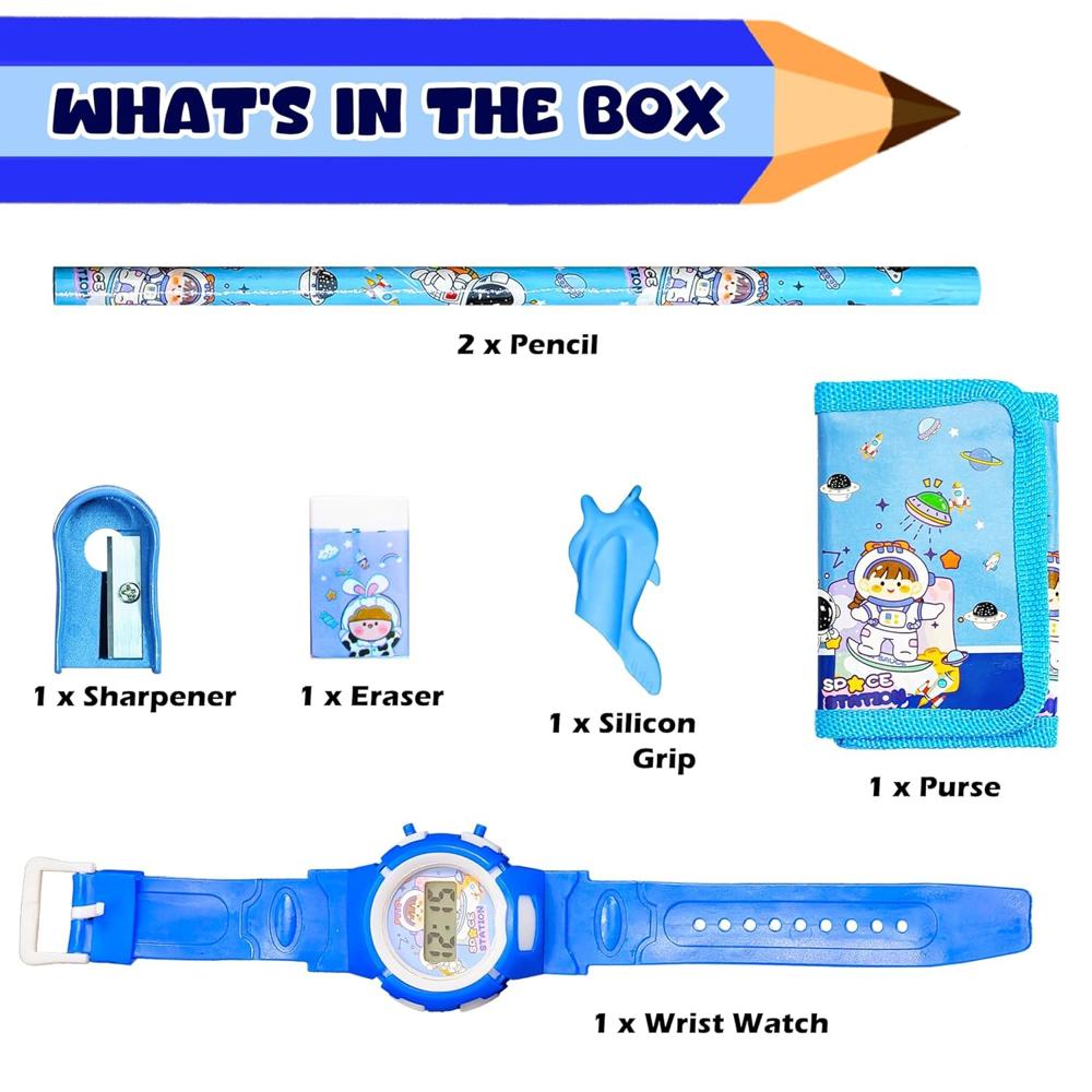 Cute Stationery Gift Set With Wrist Watch