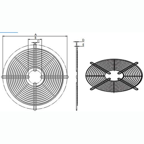 Axial Fan Flat Grill