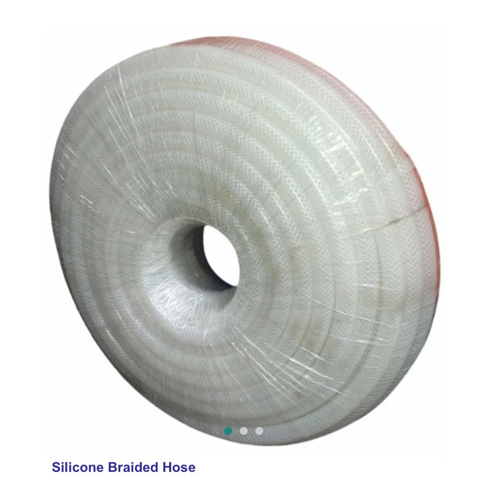 White Silicone Braided Hose Pipe
