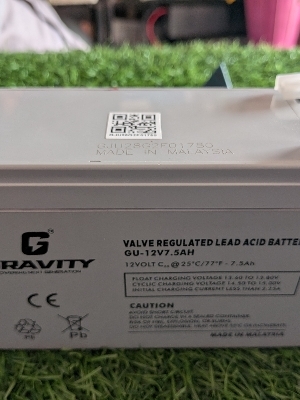 7.5Ah Battery - Capacity: 12 Volt 7.5 Ah