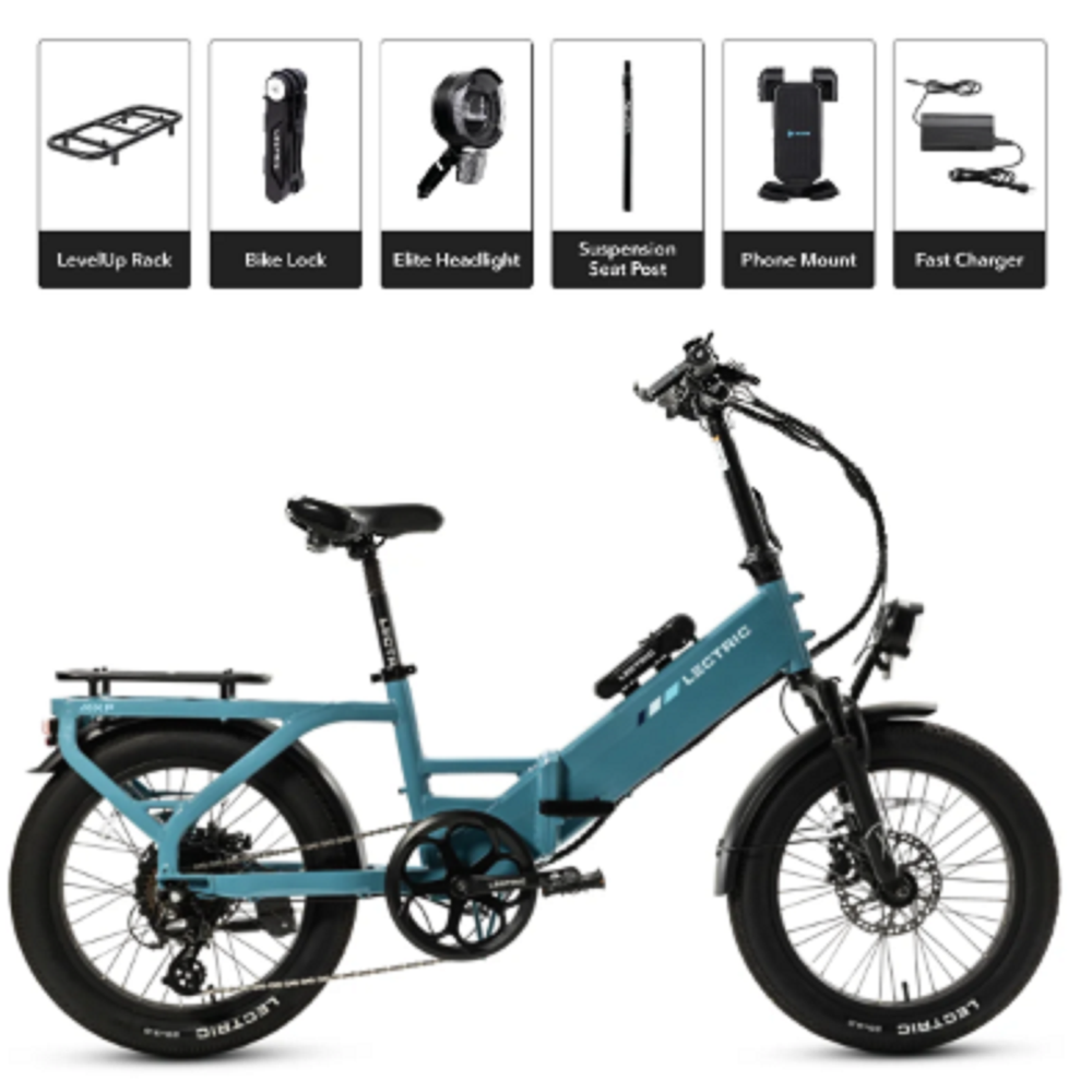 Lectric Xp4 750W Step-Thru Blue Long-Range Electric Bike - Color: All