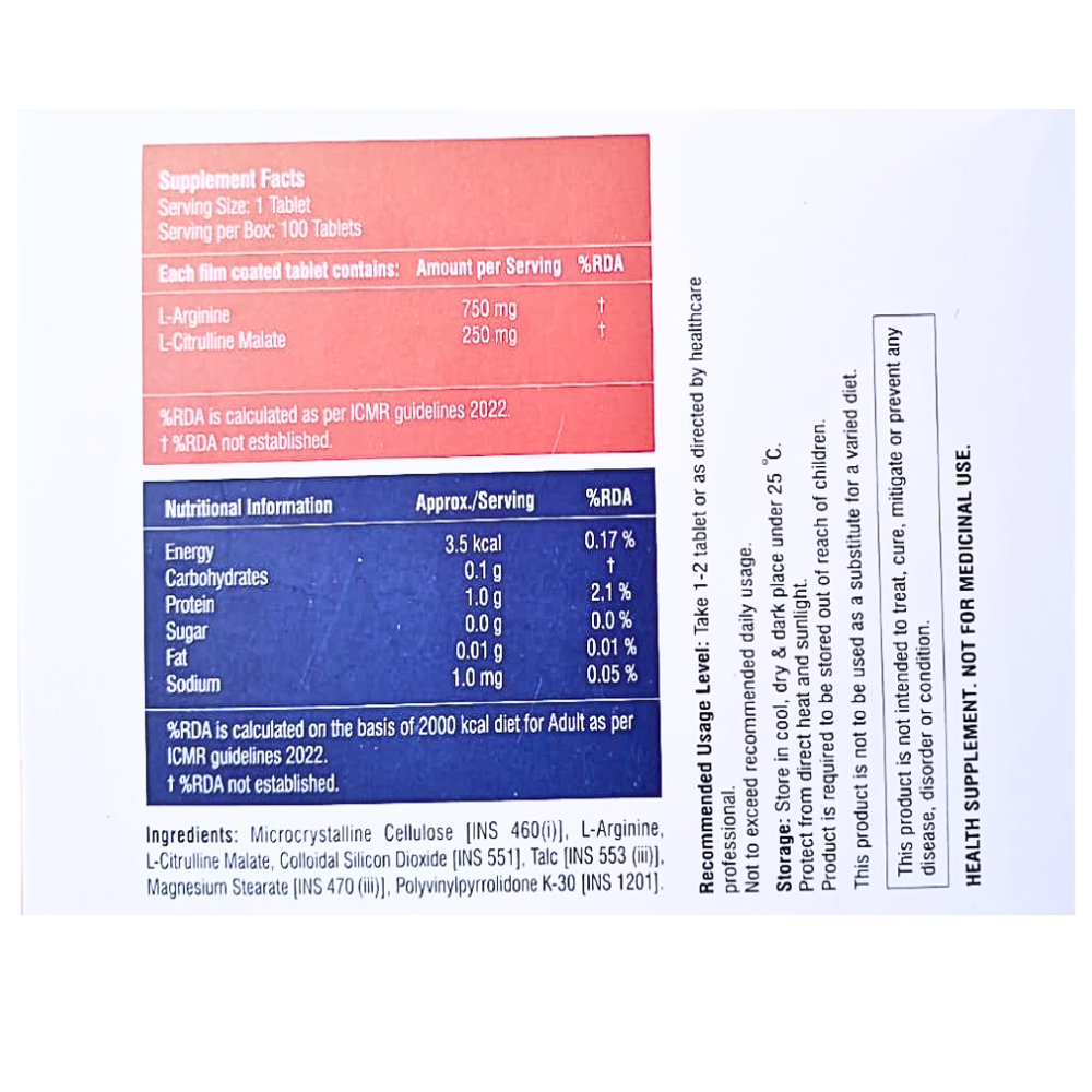 L- ARGININE & L- CITRULLINE MALATE TABLETS