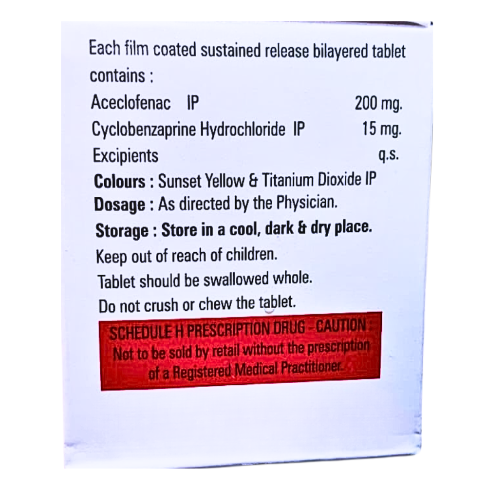Aceclofenac (SR) & Cyclobenzaprine HCI (SR) Tablets