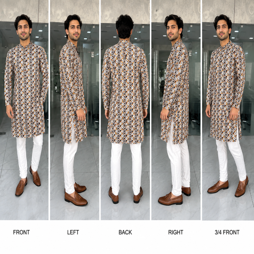Mens Printed Kurta