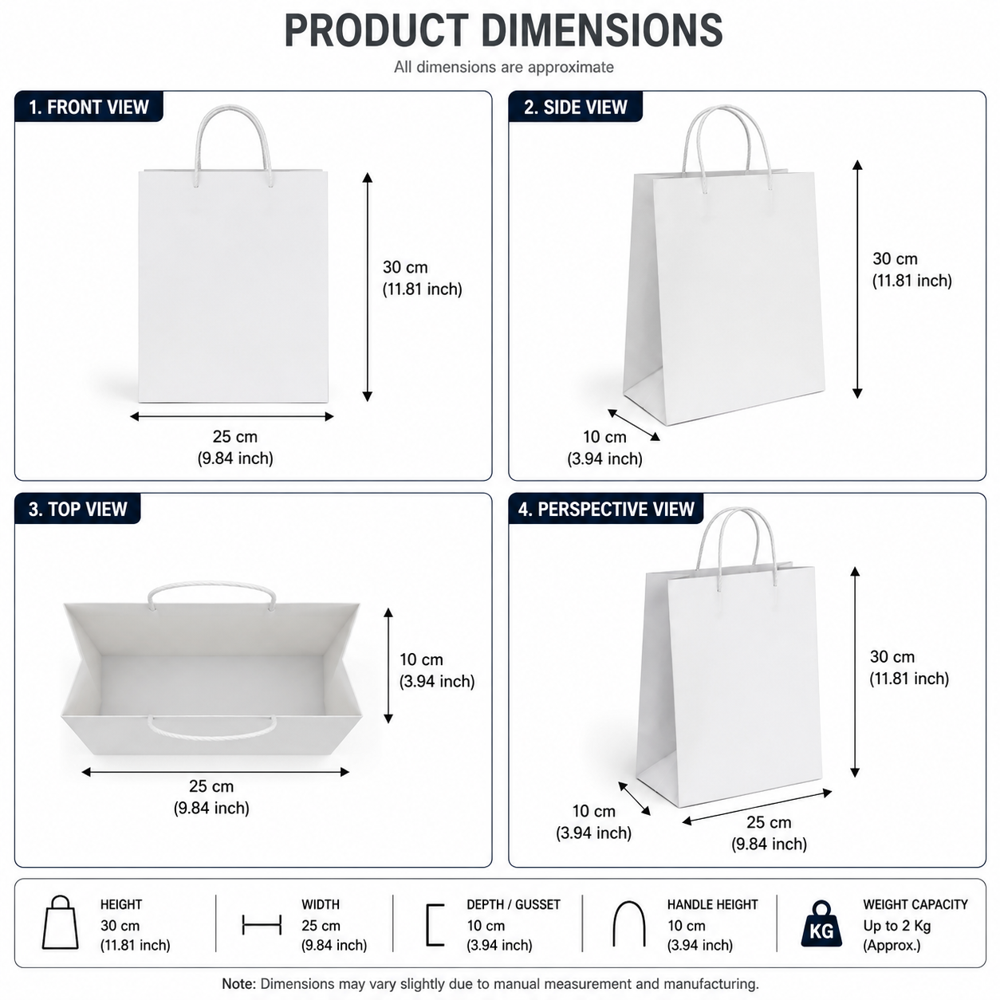 Bleach Kraft Handle Bag