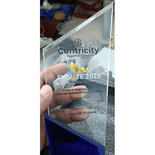 10 Inch Blue Acrylic Trophy