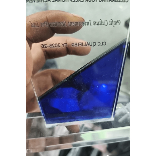 10 Inch Blue Acrylic Trophy