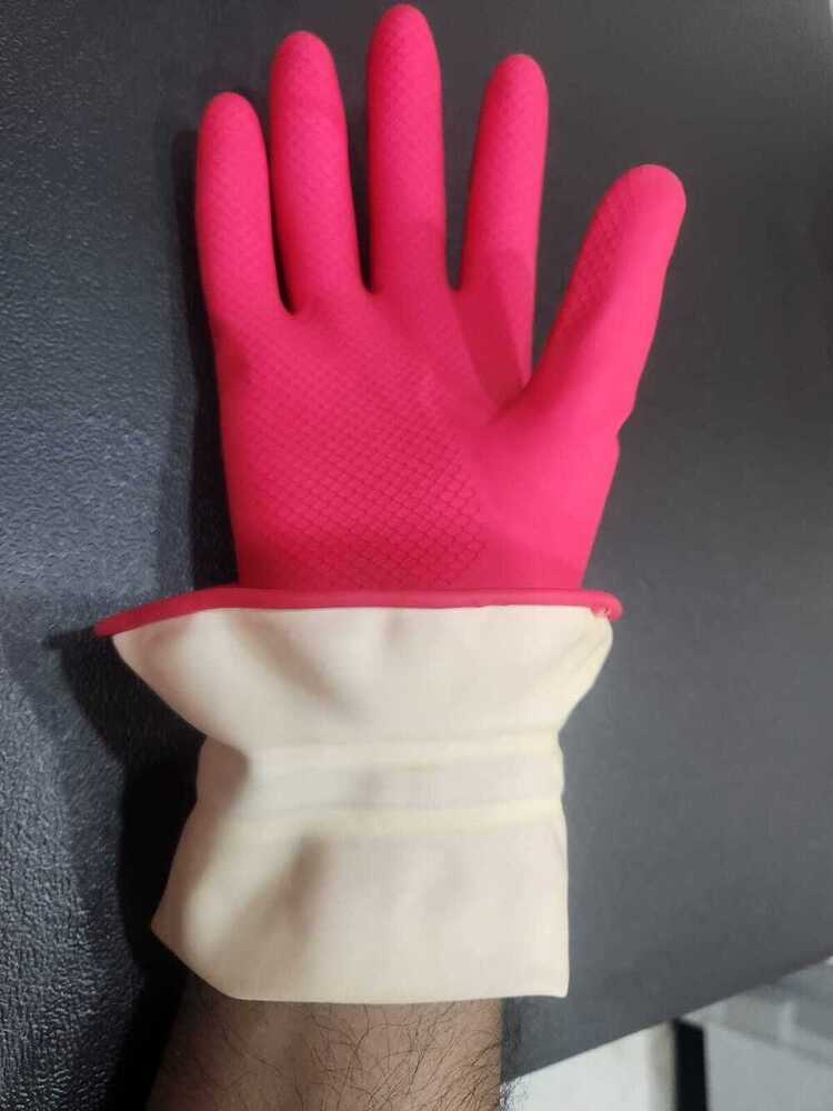 Pink Flockline Gloves