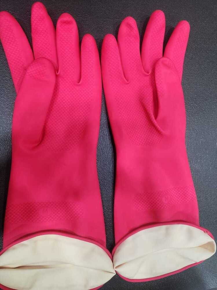 Pink Flockline Gloves