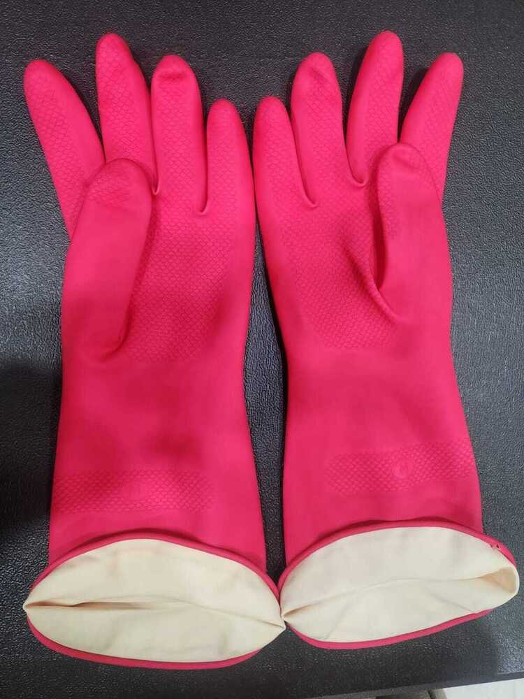 Pink Flockline Gloves