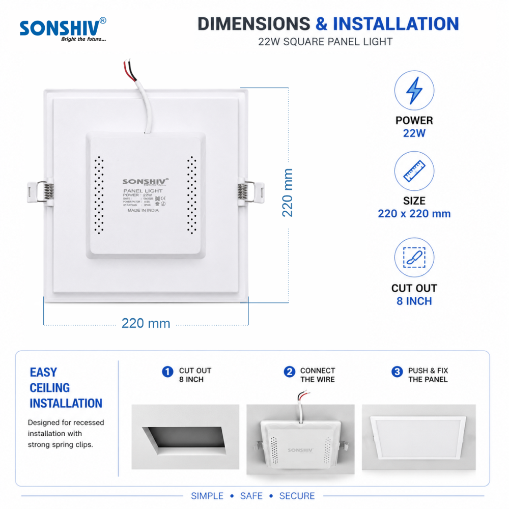 22w Slim square panel