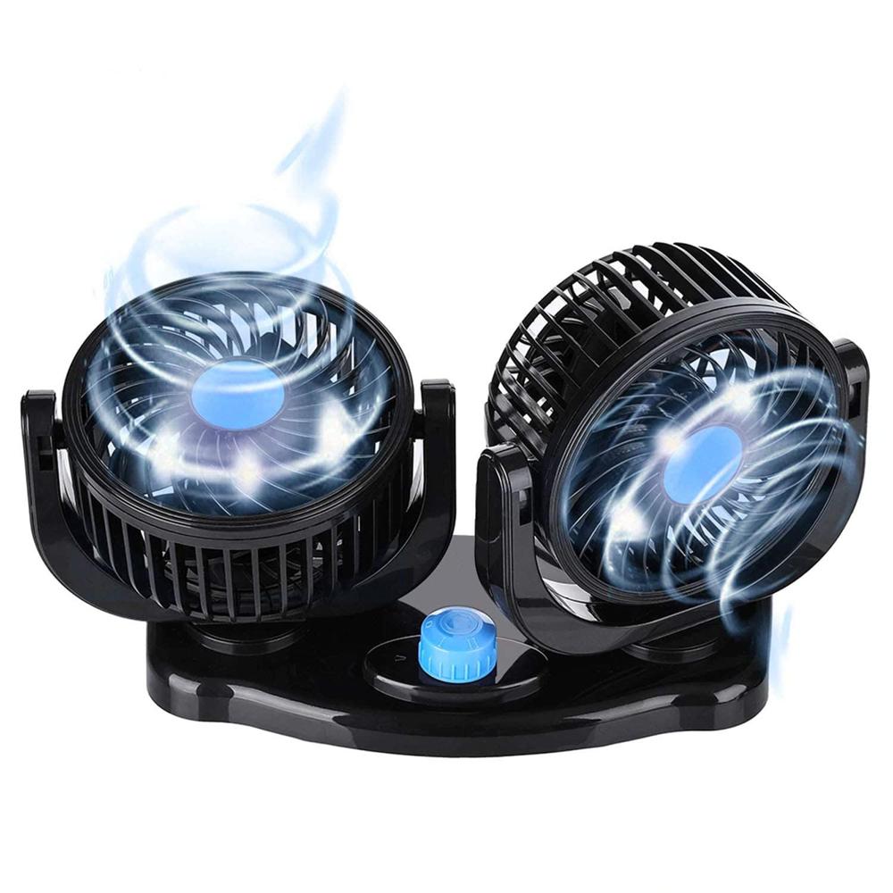 Dual Head Adjustable Car Dashboard Cooling Fan