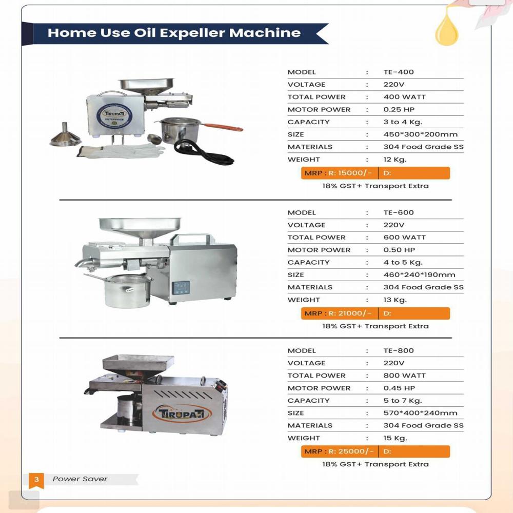 Domestics Oil Expellar Machine