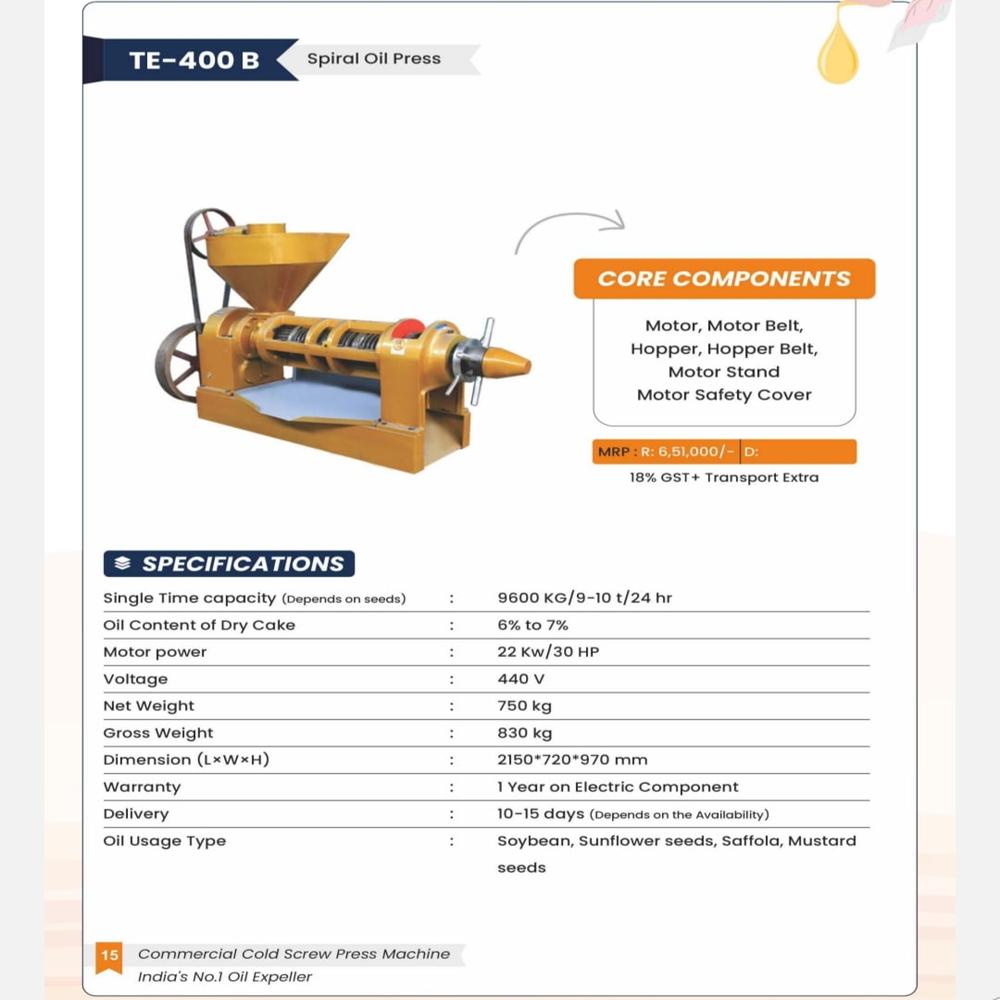 Automatic Commercial Oil Press Machine