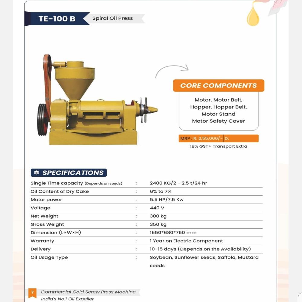 Fully Automatice Oil Expeller Machine - Automatic Grade: Semi-automatic