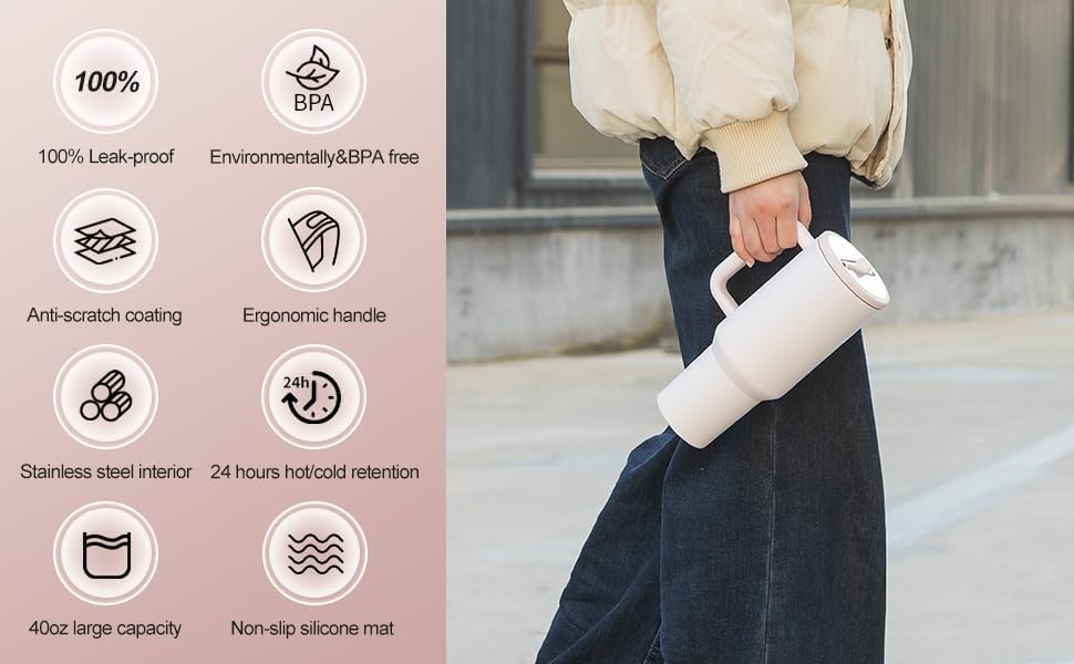 Heavy Vacuum Insulated Tumbler (Blush Pink ) - Water Resistant: No