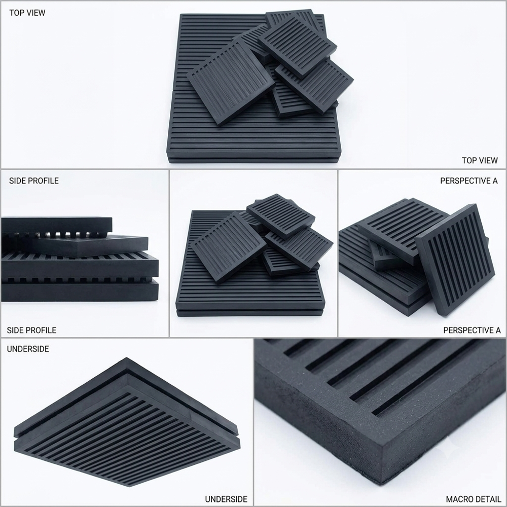 Ribbed Rubber Pad - Ash %: 10%
