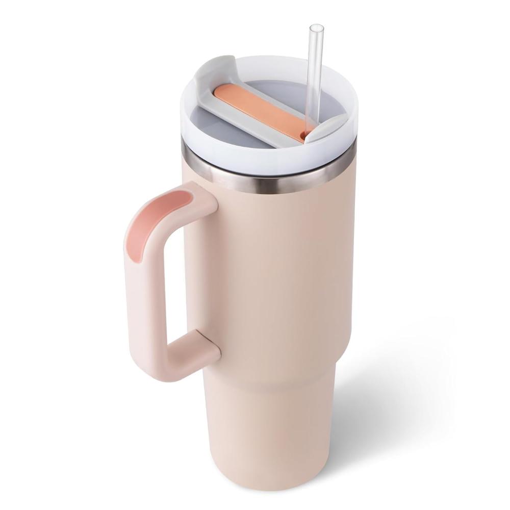 HEAVY Vacuum Insulated Tumbler (Rose Quartz)