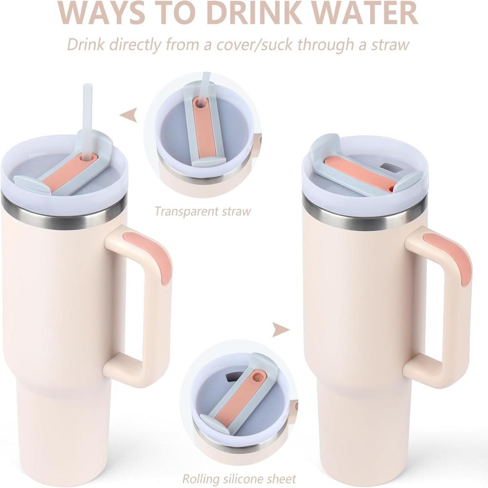 HEAVY Vacuum Insulated Tumbler (Rose Quartz)