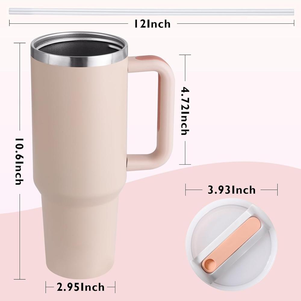 HEAVY Vacuum Insulated Tumbler (Rose Quartz)