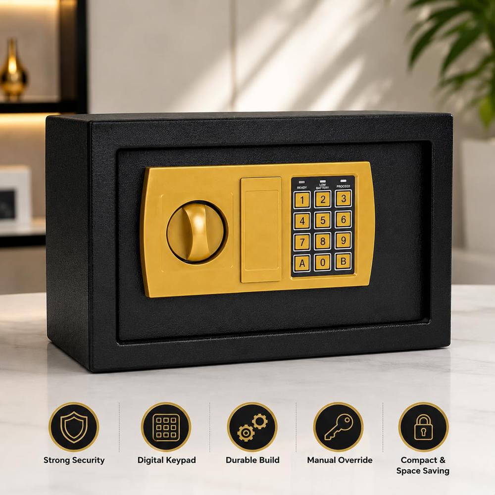IRON SAFE LOCKER (SMALL SIZE 12.5 8 INCH )