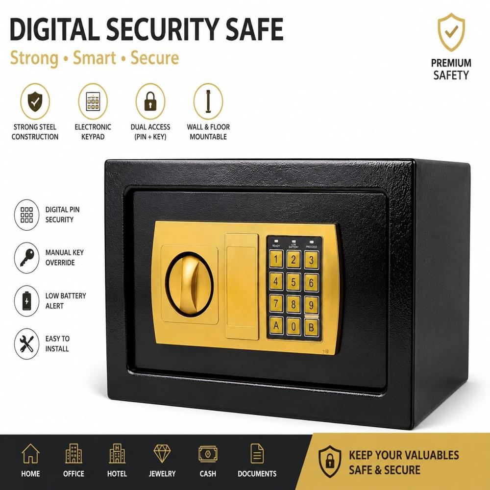 IRON SAFE LOCKER (SMALL SIZE 12.5 8 INCH )