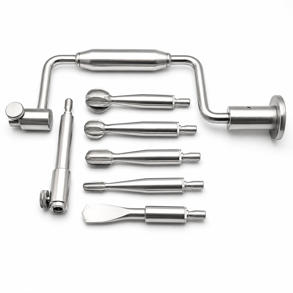 Hudson Brace Set of 7 Brace, Extension, Perforator, and 4 Burrs