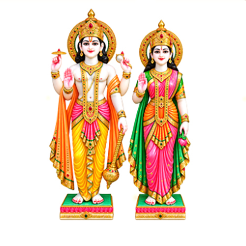 Vishnu and Lakshmi Marble Murti