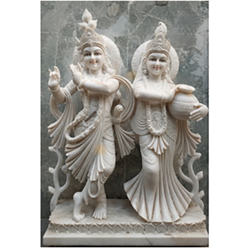 Marble Krishna and Radha Statues