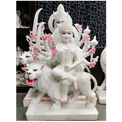 White Marble Goddess on Lion Mount