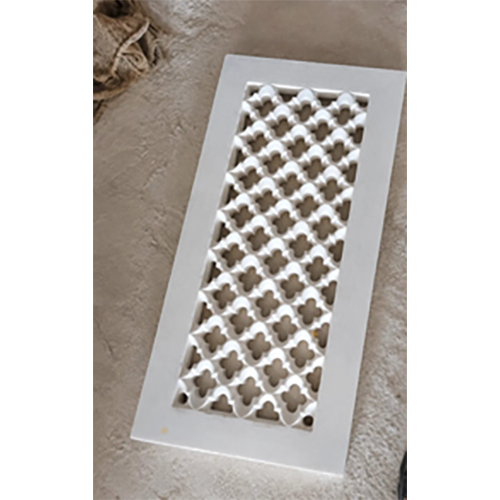 White Quatrefoil Lattice Panel