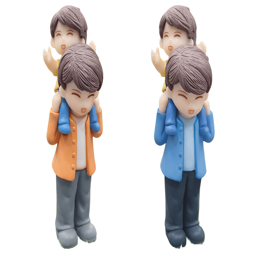 Cute Father And Child Miniature