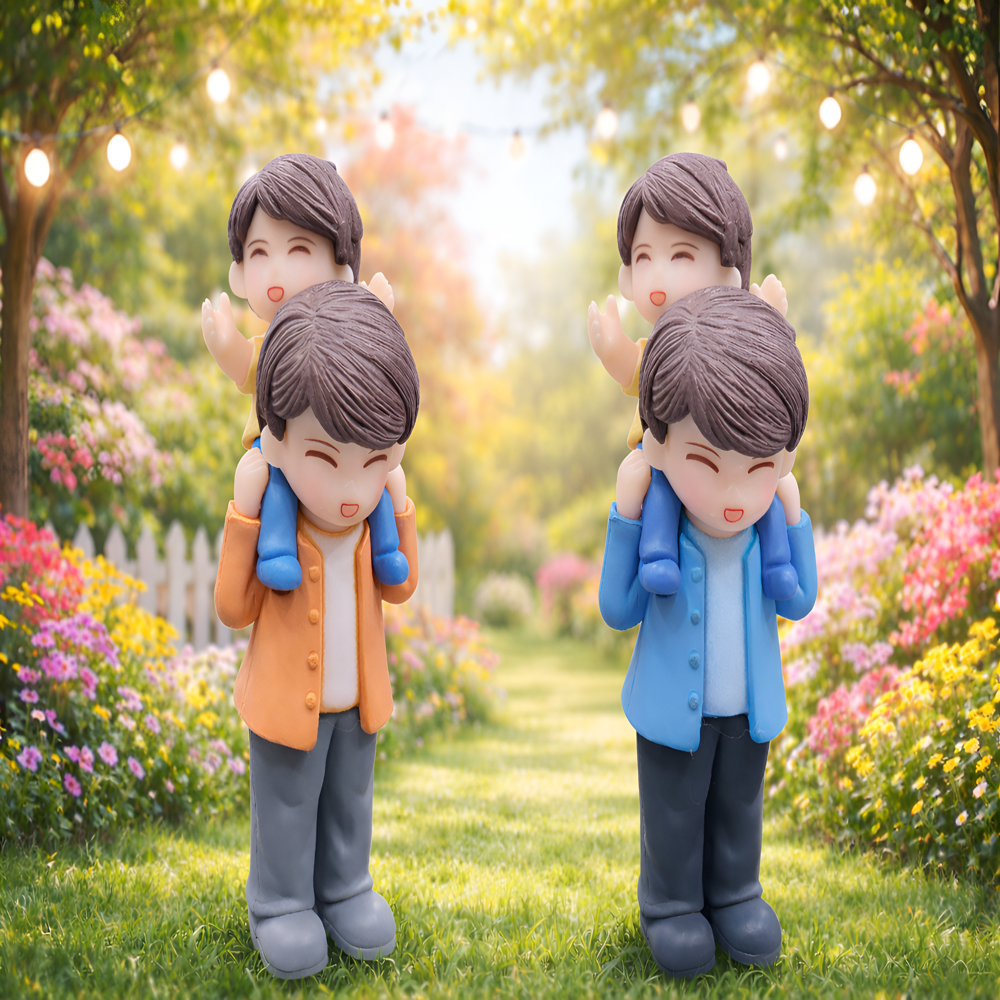 Cute Father And Child Miniature