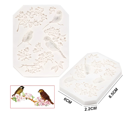 Bird & Blossoms Flower Silicone Candle Mould