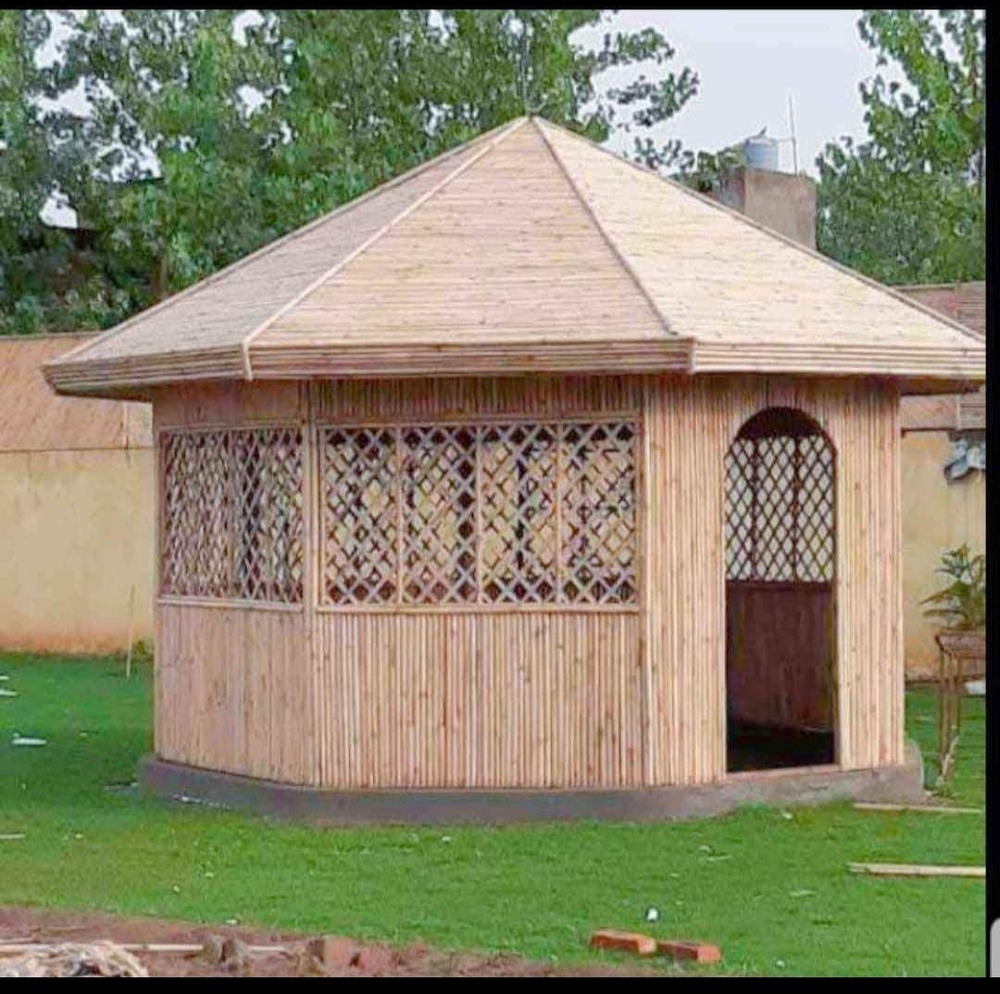 Brown Bamboo Garden Gazebo