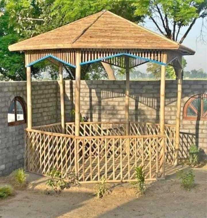 Brown Bamboo Garden Gazebo