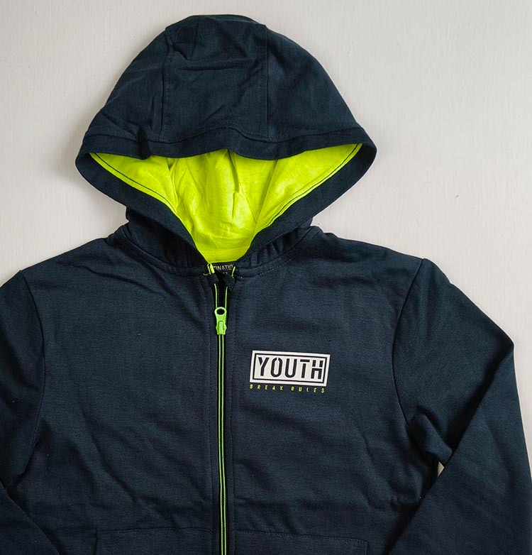 B16730 | Boys Hooded Full Zipper Sweatshirt