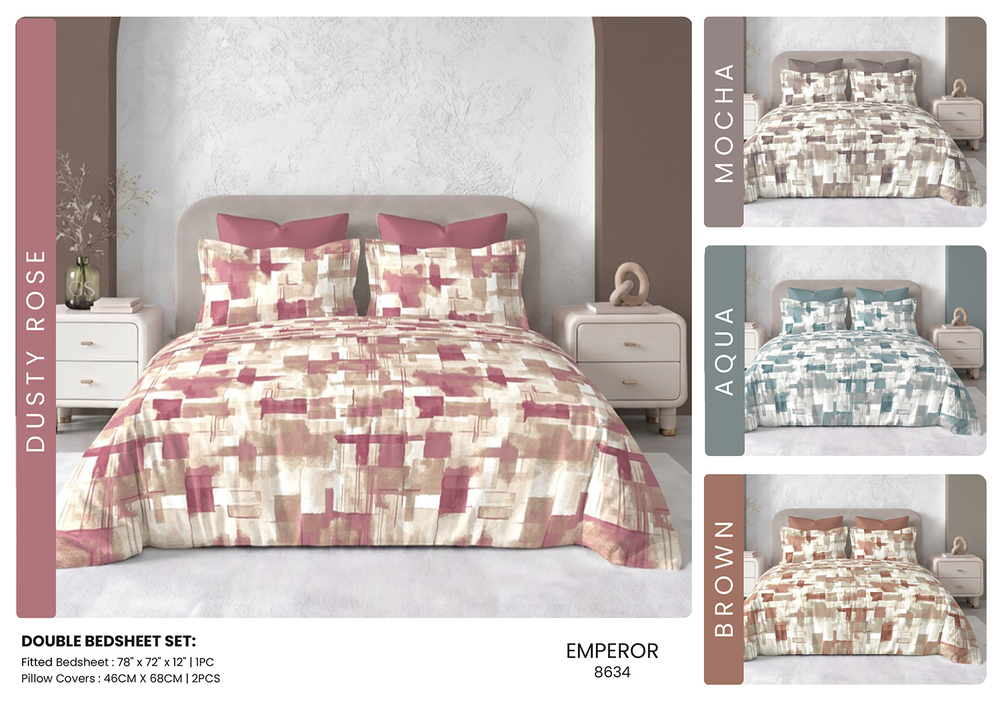 8634 Emperor Premium Quality Double Bedsheet Set