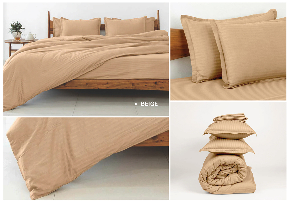 Beige Reversible Striped Comforters