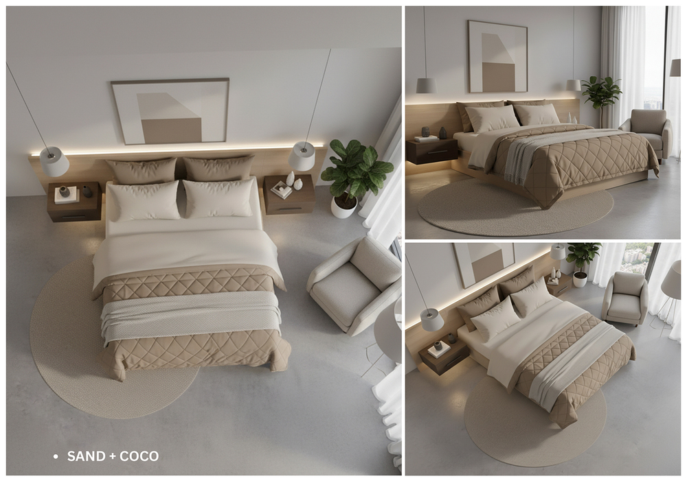 Sand Coco Fluffy Plain Comforter