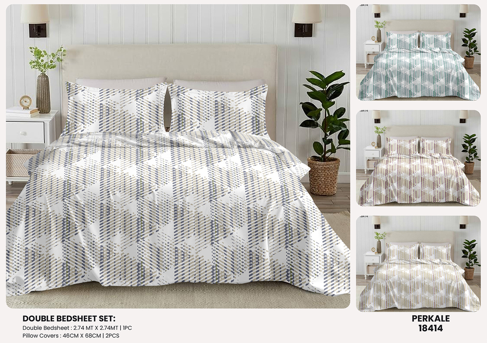 18414 Opulent Perkale Super Soft Double Bedsheet