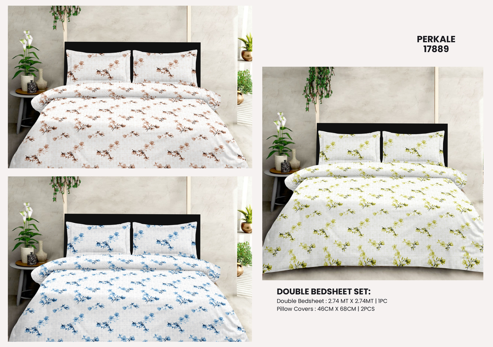 17889 Perkale Printed Double Bedsheet
