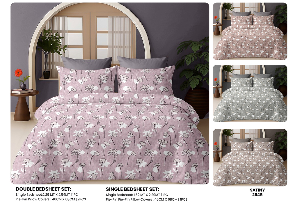 2945 Satiny Double Bedsheet