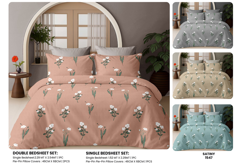 1547 Satiny Double Bedsheet