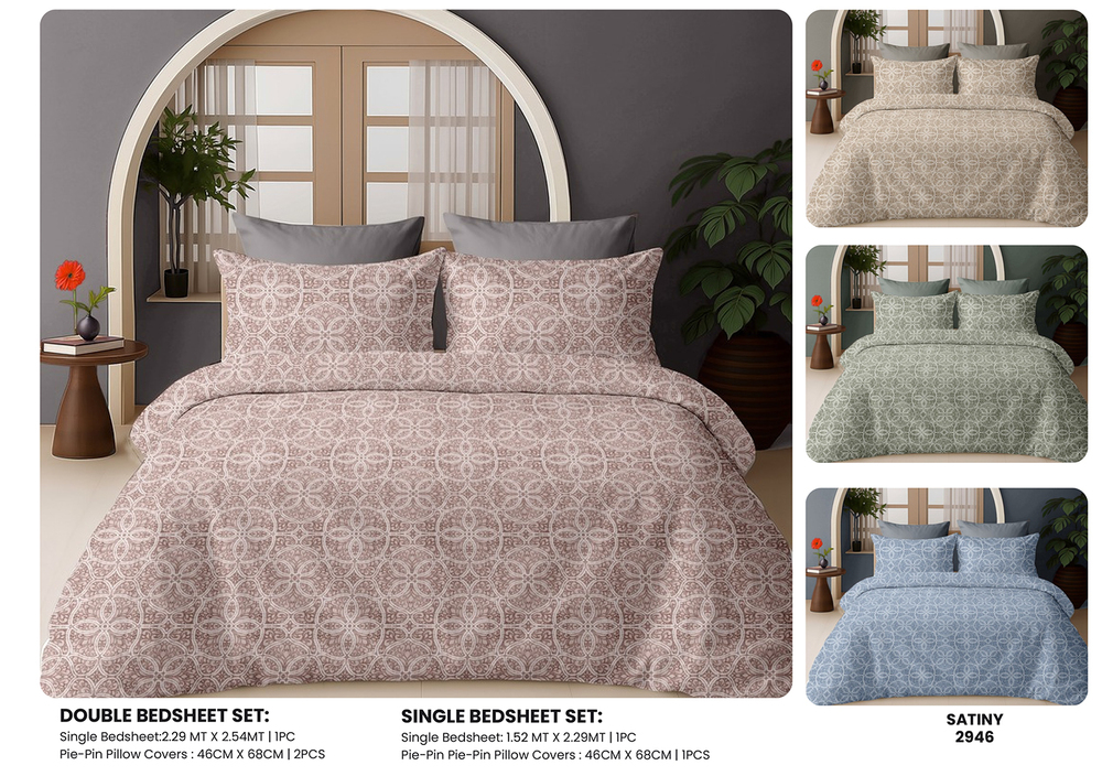 2946 Satiny Double Bedsheet