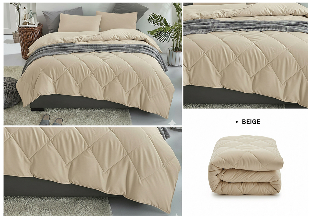 Beige Solid Same Comforter